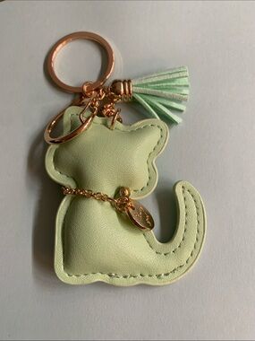 Cat Tassel Keychain with Gold Hardware various colors